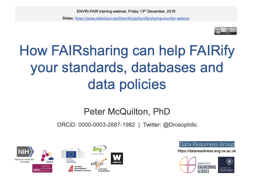 How FAIRsharing can help FAIRify your standards, databases and data policies